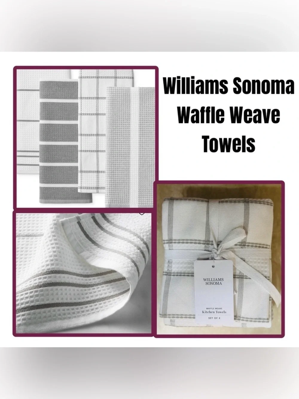 Williams Sonoma  Waffle Weave Towels